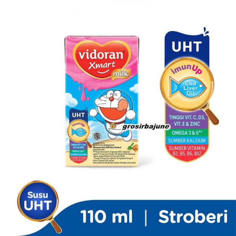 

VIDORAN XMART 110ML SUSU UHT VARIAN COKLAT DAN STOWBERRY