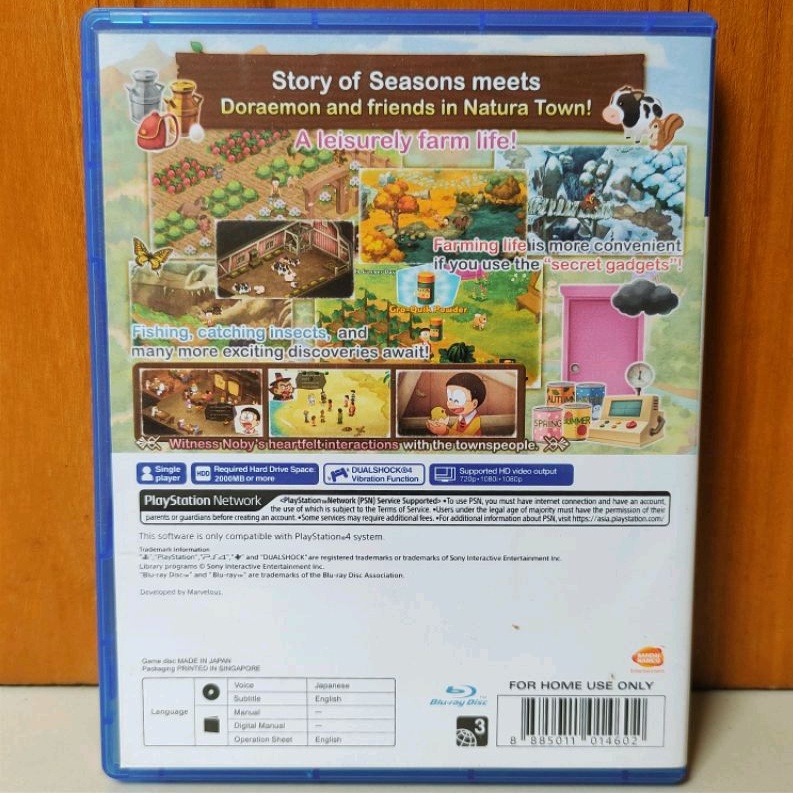 Doraemon Story of Seasons PS4 Kaset Doraemon Ps4 Playstation 4 5 PS CD BD Game Games Dora Emon Harvestmoon harvest moon harves nobita ps4 ps5 reg 3 region asia storyofseasons season bertani