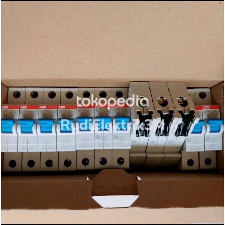 MCB ABB 25A 1Phase Original PLN type SH 201 Biru