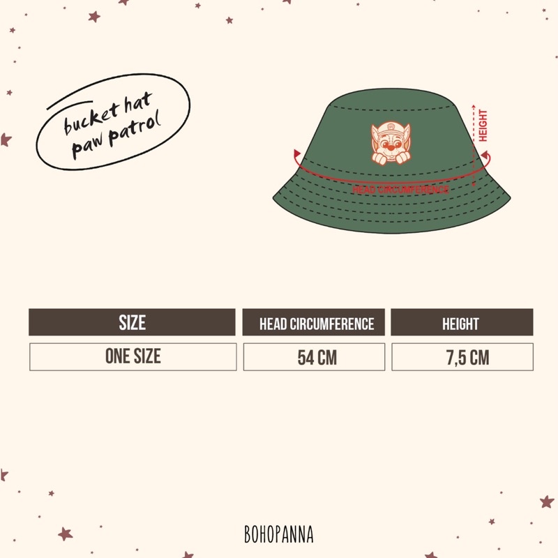 BUCKET HAT PAW PATROL BOHOPANNA / DAZE BUCKET HAT BOHOPANNA BUCKET HAT PAW PATROL/ TOPI ANAK paw patrolA