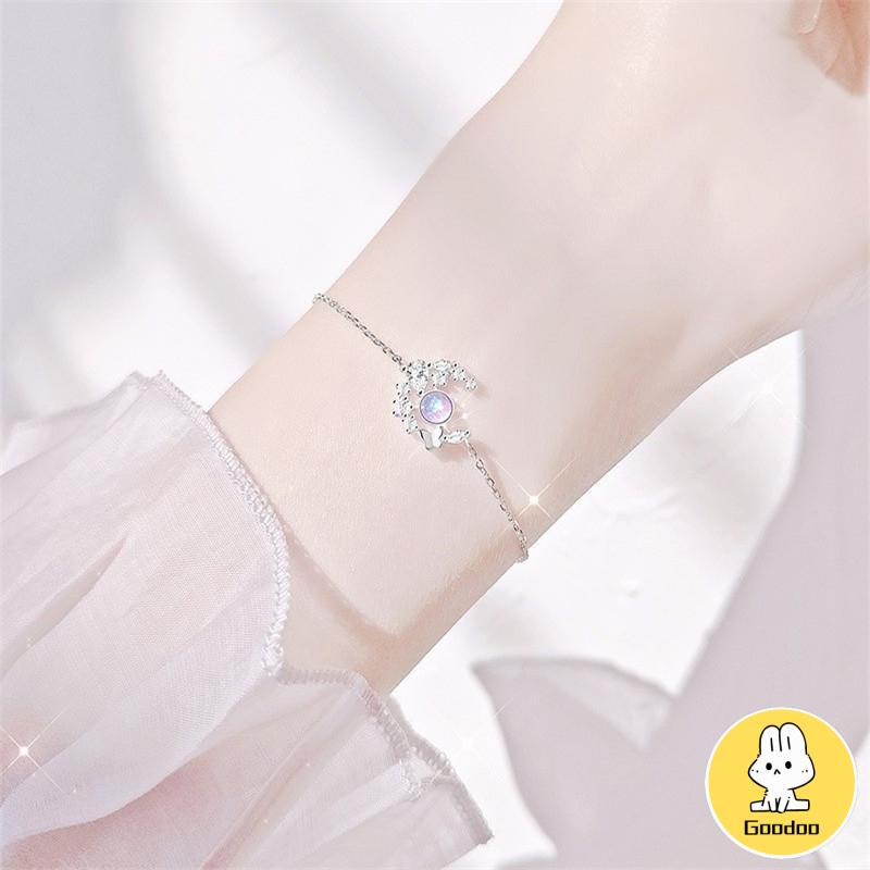 Gelang Kupu-kupu Korea High-end Mewah Ringan Pacar Dreamy Temperamen Gelang Bulan Sabit Wanita -Doo