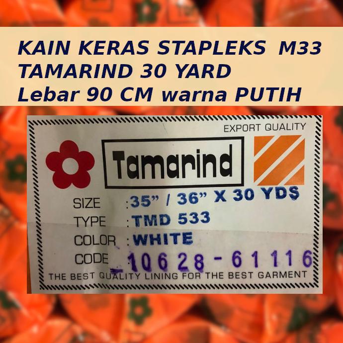 Kain Keras Interlining M33 Tamarind Stapleks Staplex grosir Per Roll