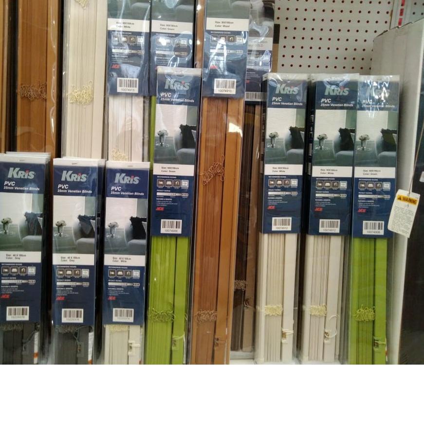 Diskon KRIS - VENETIAN BLINDS PVC / BLIND ROLLER / TIRAI GULUNG JENDELA 90 X 180CM - Abu-Abu Pink to