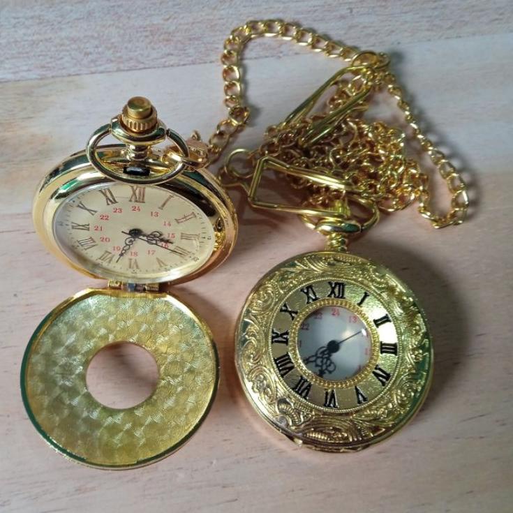 HOT SALE Kado Hadiah Ulang Tahun Souvenir Unik - Jam Kuno Antik -Jam Saku Vintage Prau Layar Kalung 