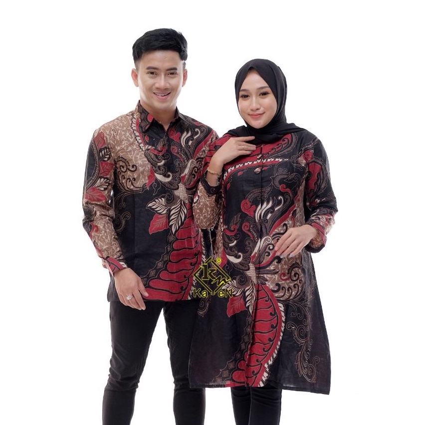 Batik Couple Modern Atasan Tunik Batik Kerja Wanita dan Pria Batik Kantor Wanita Seragam M L XL XXL