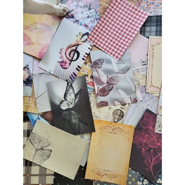 

45 Pcs Kertas Gambar Aesthetic untuk Jurnal / Scrapbook