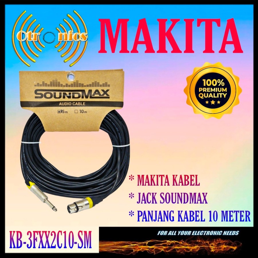 Kabel Mic Makita L2T2S JACK SOUNDMAX 10 METER