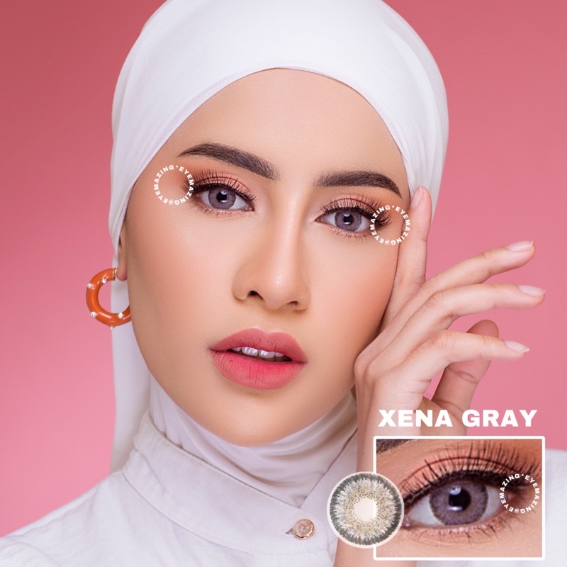 EYEMAZING Softlens - XENA Gray / Grey / Brown / Abu / Coklat Normal Minus Beda Minus