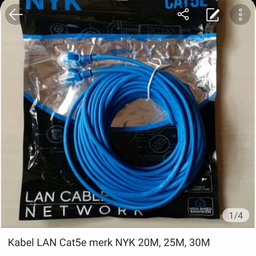 Kabel Lan 15M NYK Cat5e Internet Cable Ethernet 15M Cat 5e