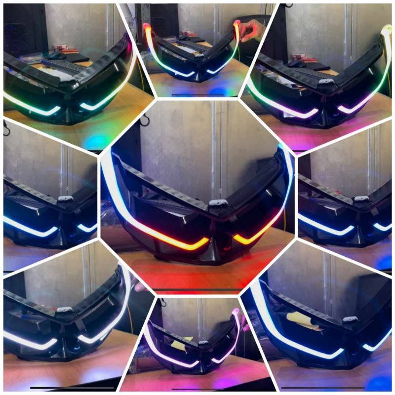 Cover Frame Lampu Alis Running Led RGB Nmax New + Magnet Cover List Headlamp RGB All New Nmax