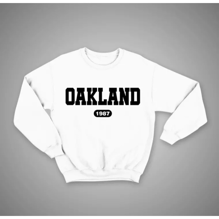 SWEEPER - TERLARIS BASIC SWEATER OAKLAND SWEATER PRIA &amp; WANITA M-XL BAHAN FLEECE