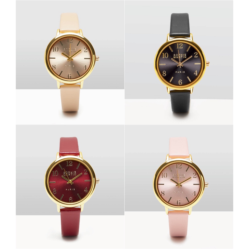 Jam Tangan Wanita DEANDRA BURGUNDY JTS26B8 - DEANDRA BLACK JTS25B5 - DEANDRA PINK JTS27P3 - DEANDRA 