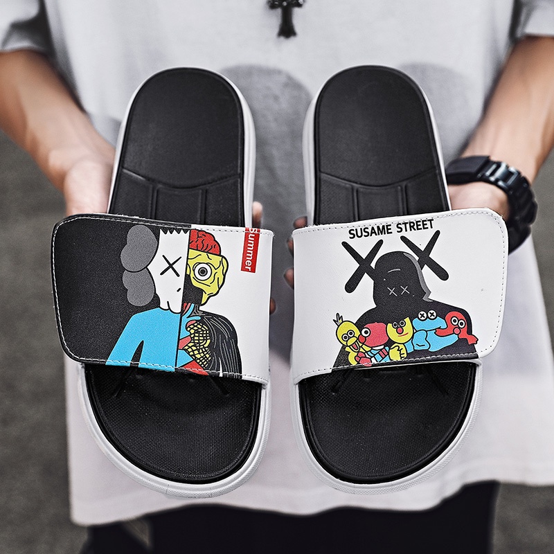 【GRADE ORI 100% IMPORT&amp;Kirim Hari ini】Sendal  Pria Wanita-Sandal Selop Pria -Sendal Pria-Sandal Datar Pria Wanita-Sendal kasual pria-Sandal jepit Velcro-Rekreas Lua Ruangan-Slide Fashion-2022STYLE TERBARU