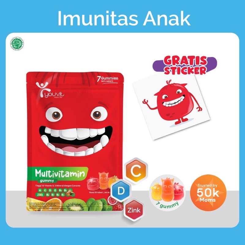 Youvit Multivitamin Gummy Anak 1 Pouch Dengan Vitamin C