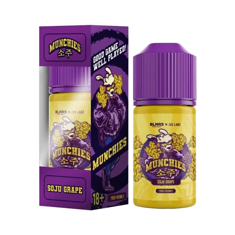 Munchies V3 Soju Grape Salt Nic E-Liquid 30ML 14MG // vape rokok elektrik