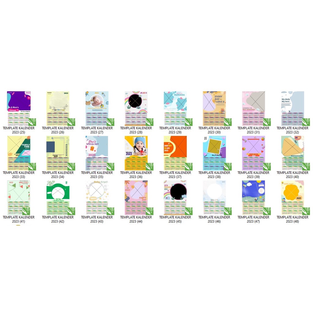 Paket 600 Template Kalender 2023 Format CDR CorelDraw Siap Edit
