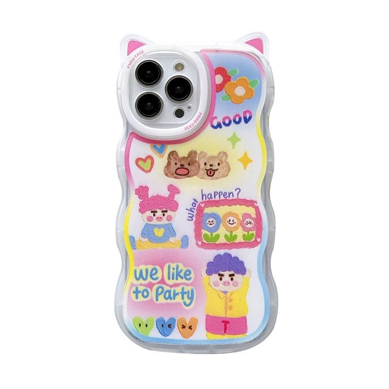 Soft Case Silikon Motif Kartun Graffiti Monster Untuk iPhone 14 13 12 11 Pro Max X Xr Xs Max 8 7 6 6s Plus