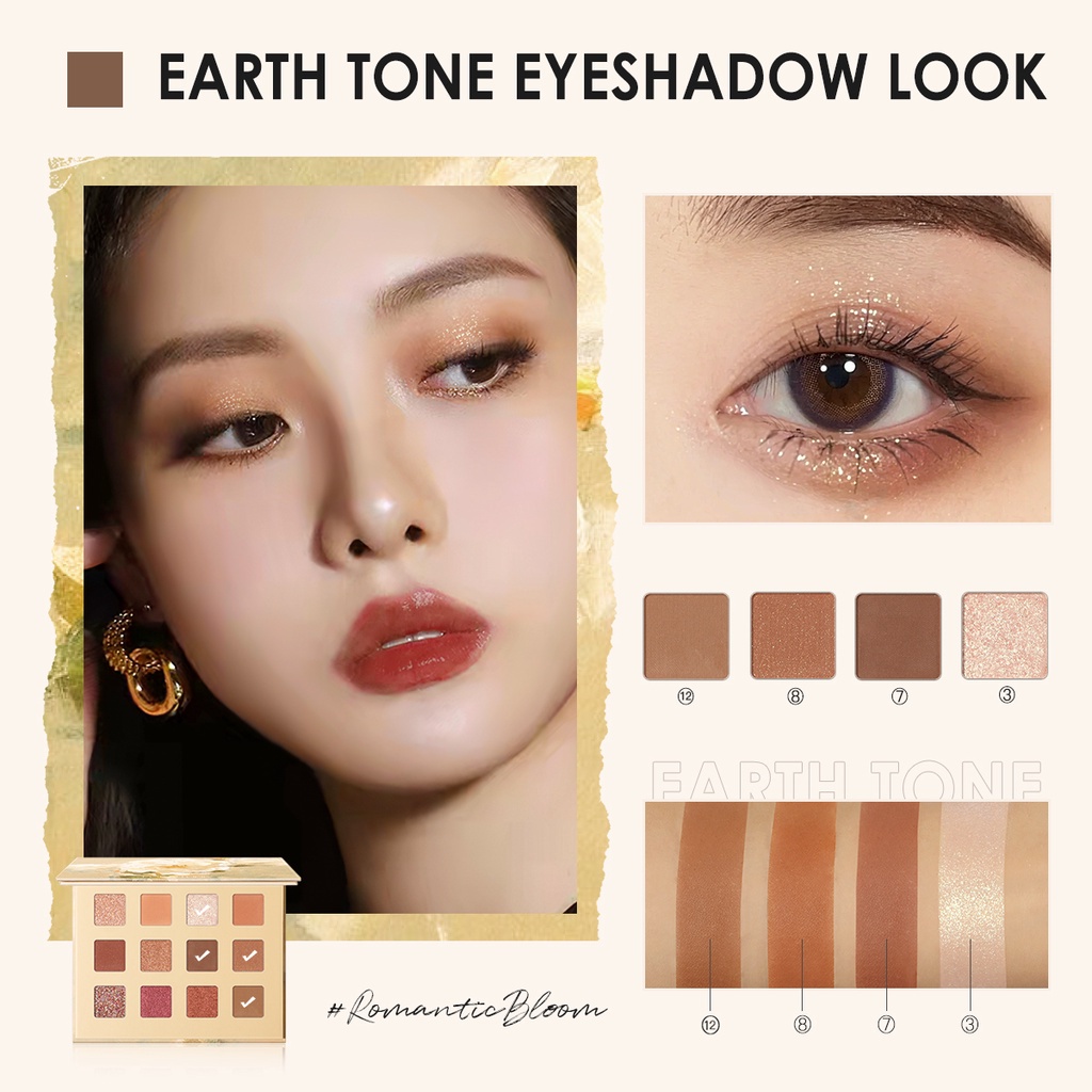 FOCALLURE FA49 Eyeshadow Palette With Brush- 14 Warna Kosmetik Eyeshadow Untuk Wajah Eyeshadow Palette Alis