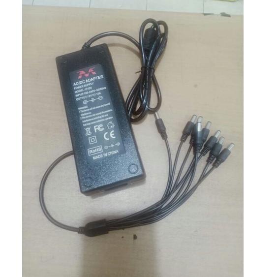 10.10 Product HOT Adaptor camera CCTV DC cabang 8 12v 10a charger Aki mobil amplifier radio 12 volt 