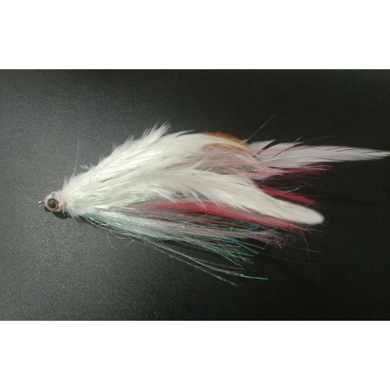 kotrekan bulu kilap, UV, serabut, benang mutiara,bulu ayam jantan, ukuran kail 3/0