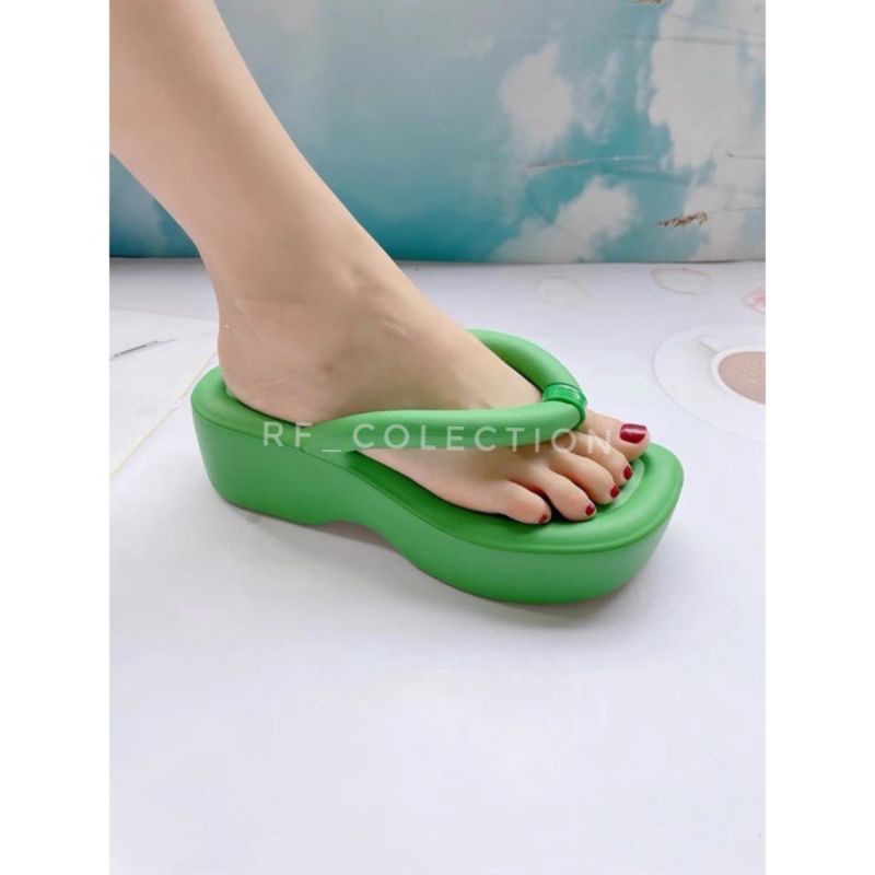 Sandal Wedges Wanita Viral Sandal Jelly WEDGES Sandal Jepit Wedges Wanita Sandal Fuji Terbaru