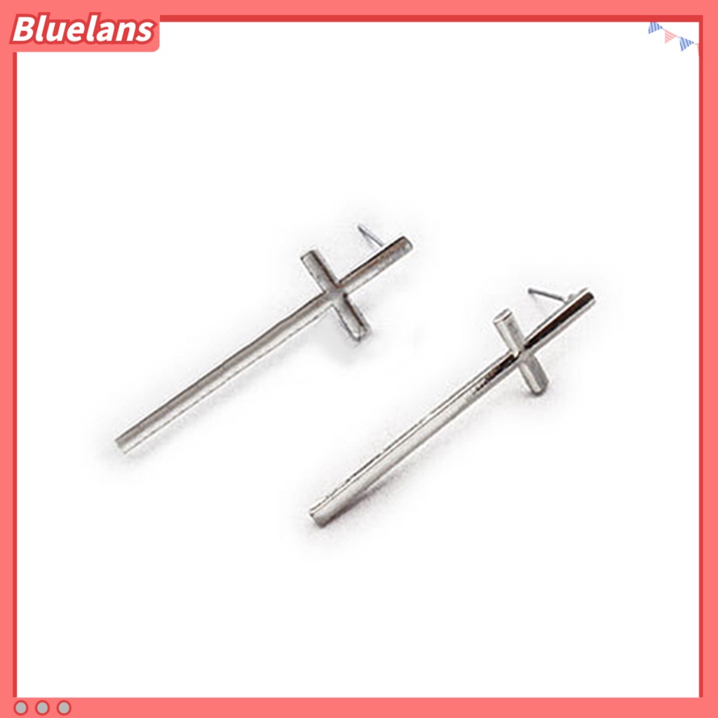 Bluelans Unisex Vintage Rock Punk Gothic Charm Cross Earrings Lovers Ear Studs Gift