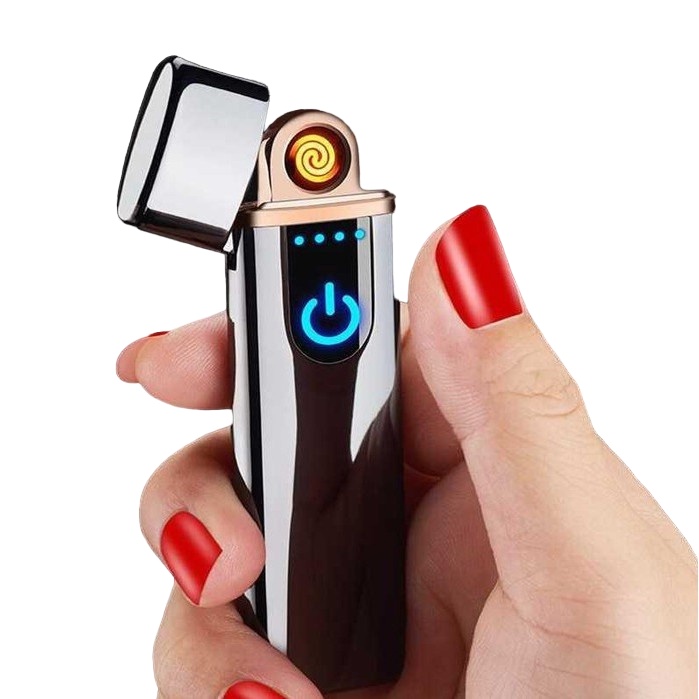 SLIM MODE Styles Korek Api Elektrik Fingerprint Sensor LED recharger