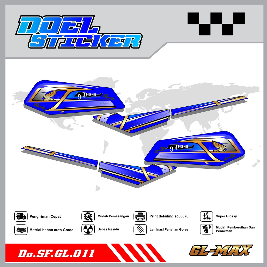 Sticker Striping GL PRO , MAX List Variasi Hologram pelangi,Crome Doel 011