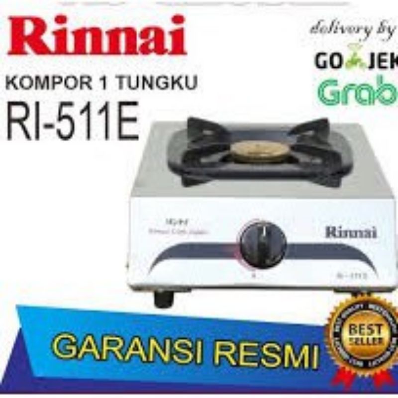 TERMURAH PROMO KOMPOR GAS RINNAI 511E 1 TUNGKU GAS STOVE SATU 511 E OFFICIAL STORE RETAIL GROSIR MUR