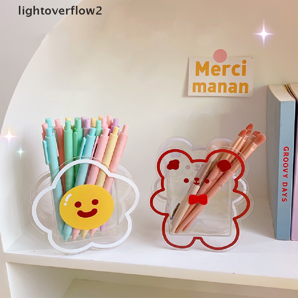 (lightoverflow2) Kotak Organizer Holder Pulpen / Kosmetik / Makeup Desain Beruang Untuk Meja / Kantor