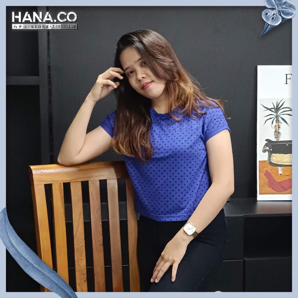 ATASAN WANITA KOREA | BAJU WANITA | KAOS WANITA | CROP TOP | Polkadot