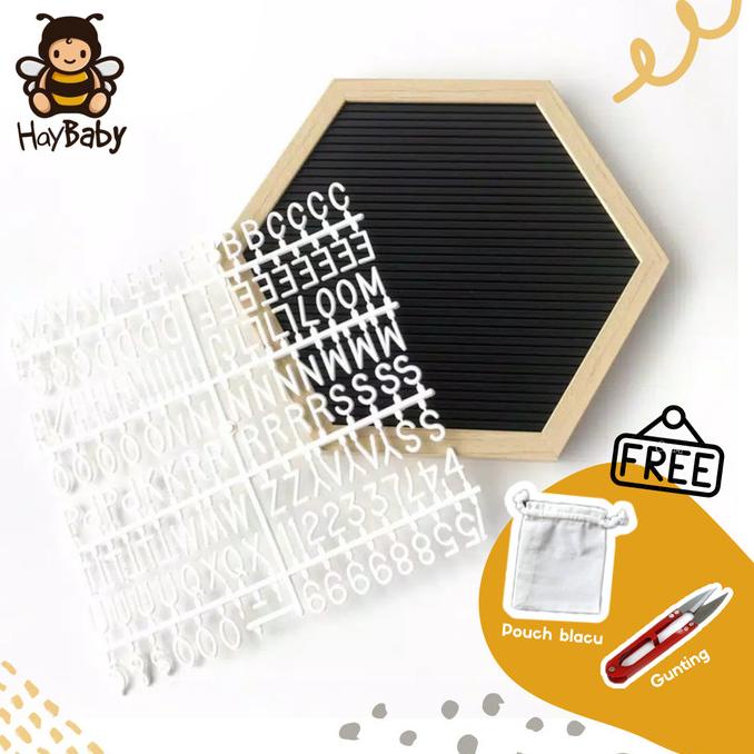 

(COD) FELT LETTER BOARD HEXAGON / papan nama bayi TERJAMIN Kode 471