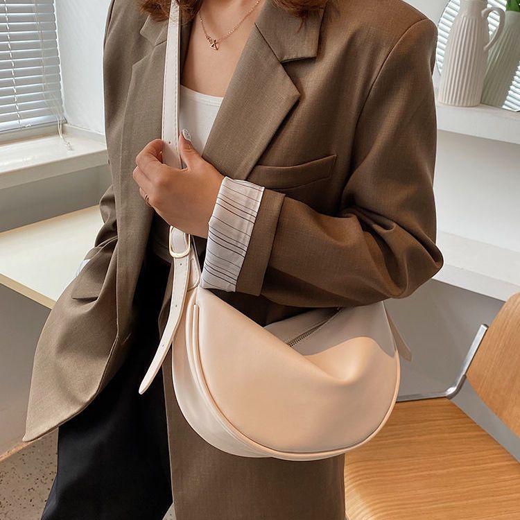 Suhao retro bag wanita kapasitas besar 2022 baru trendi all-match niche tas messenger satu bahu musim gugur dan musim dingin yang trendi tas pangsit kelas atas