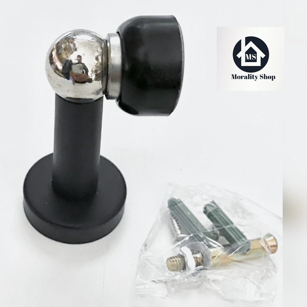Door Stop Stainless Magnet Hitam K61A-DoorStop Door Stopper Penahan Pintu Ganjaran Pintu Stenlis Bla