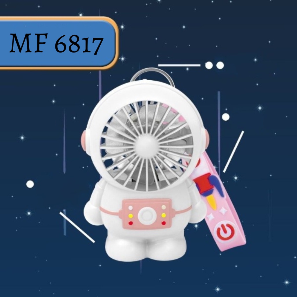 JY MF 6817 Kipas Angin Mini Astronaut Cute Fan USB Charge / Kipas Genggam Portabel Karakter Astronot