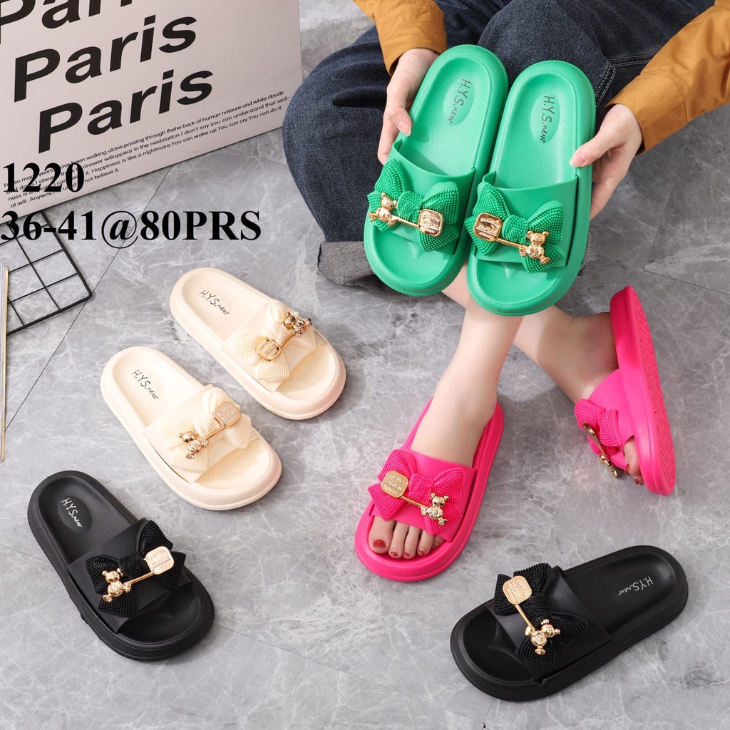 Sandal Wanita Terbaru/Sendal Selop Teplek Karet Jelly Import HYS 1220/Sendal Flat Korea Import