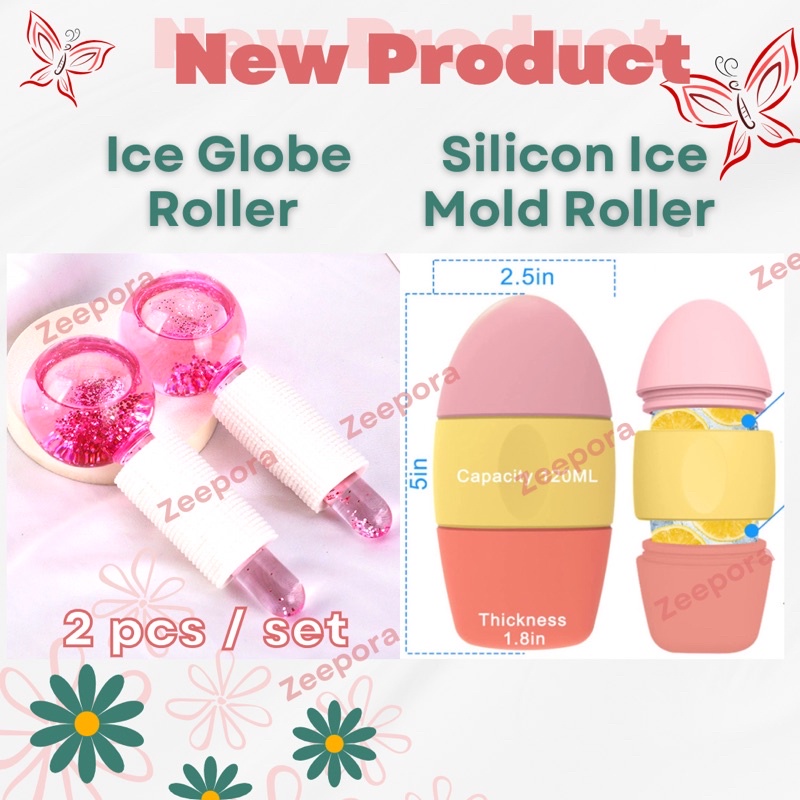 ICE GLOBER ROLLER ISI 2 PCS CRYSTAl ICE BALL / ALAT PIJAT WAJAH / GLITTER / Beauty Crystal Ball Glitter / Face Massage