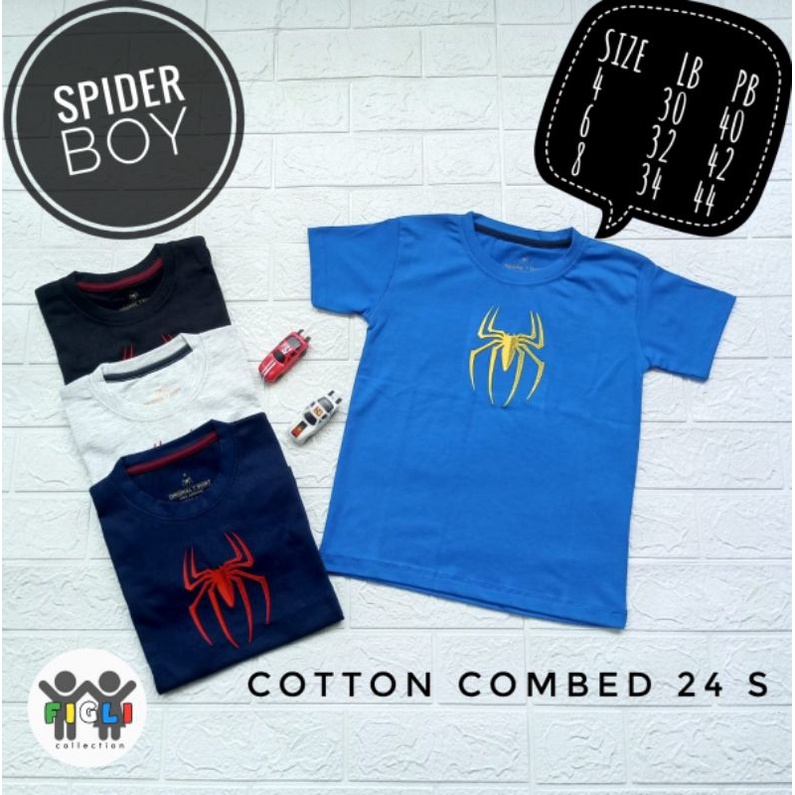 KAOS ANAK KAOS ANAK SABLON TIMBUL KARET KAOS SPIDER KAOS SUPERHERO KAOS MURAH