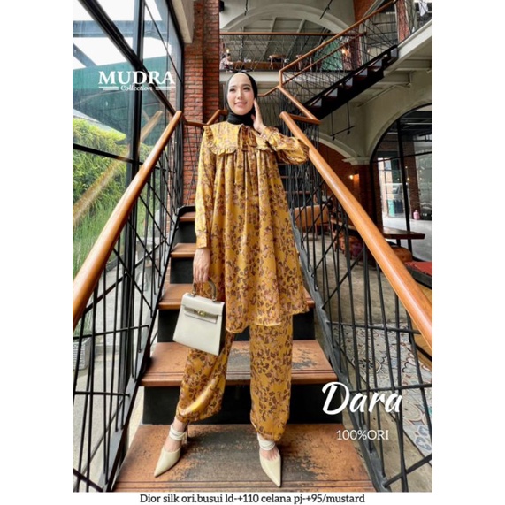 GHUI ~ DARA SETCEL | SETELAN BAJU TUNIK BAHAN DIOR SILK SET CELANA  WANITA OVERSIZE BUSUI KIKINIAN T
