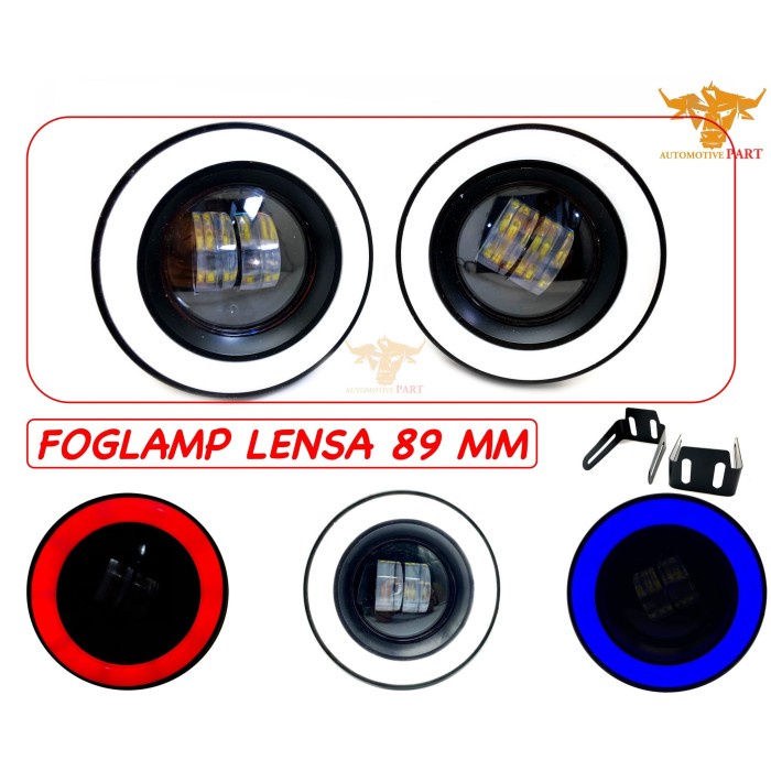 LAMPU FOGLAMP LENSA 89 MM PLUS HALO RING FOGLAMP MOBIL FOGLAMP LED