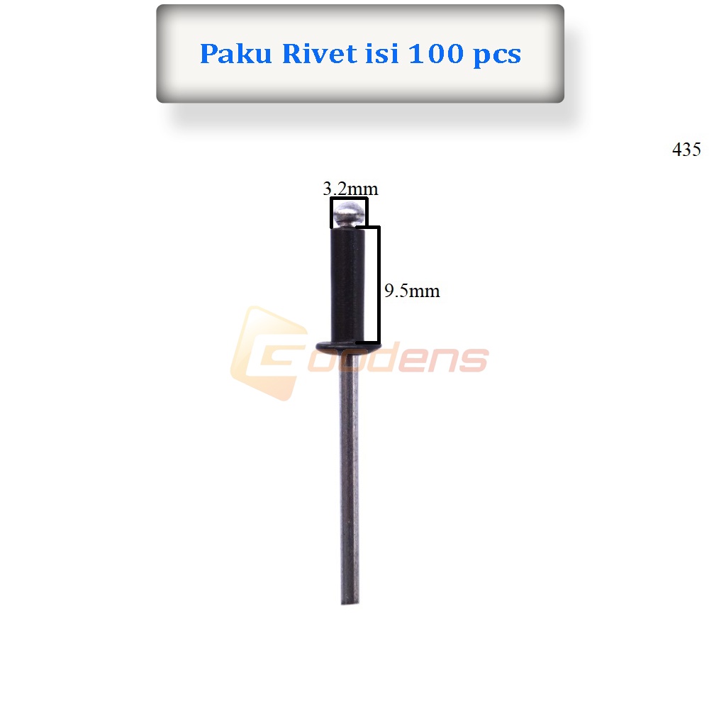 Paku Rivet Paku Keling 435 Warna isi 100 pcs