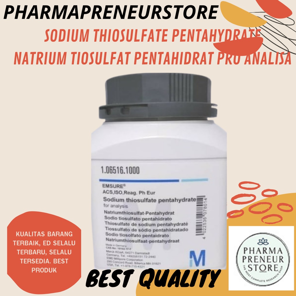 SODIUM THIOSULFATE PENTAHYDRATE / NATRIUM TIOSULFAT PENTAHIDRAT PRO ANALISA 5 DAN 10 GRAM MERCK BEST QUALITY