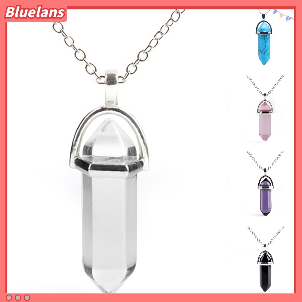 Kalung Liontin Batu Kristal Imitasi Bahan Alloy Untuk Hadiah