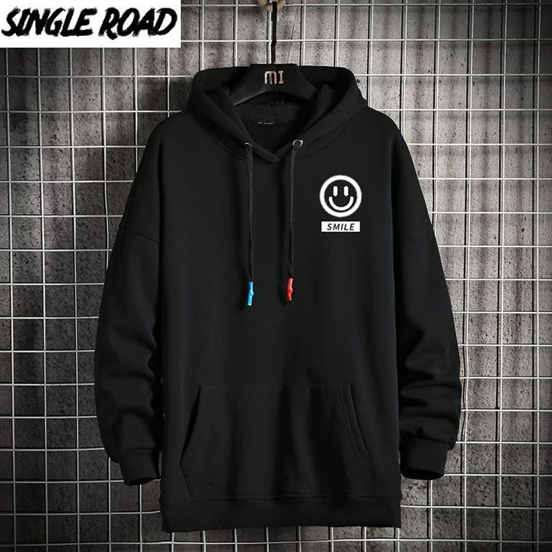 Sweater Hoodie Anak  Hoodie Grafis Flecee Tebal-Smile Anak Hitam