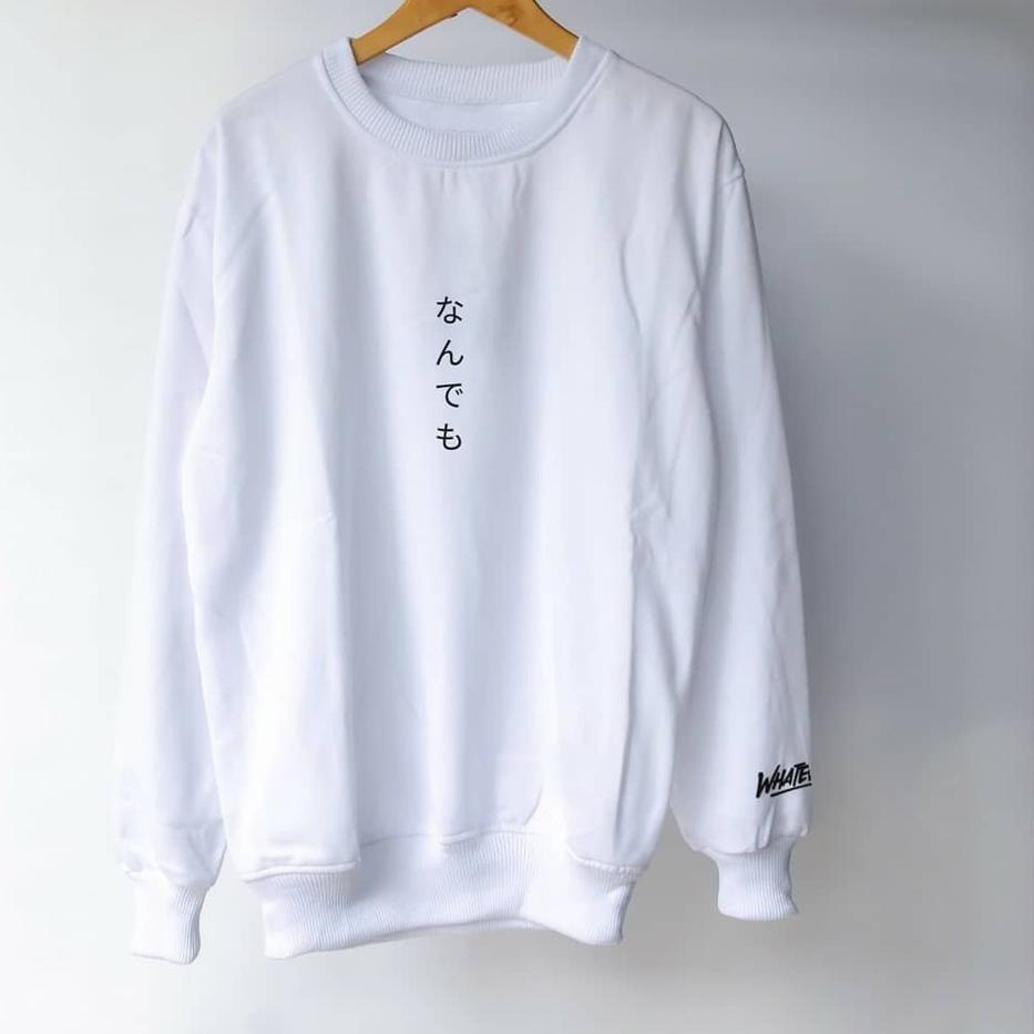 Terbaru sweater kerah tinggi pria xxl crewneck pria murah keren putih jumbo suwiter pria distro orig