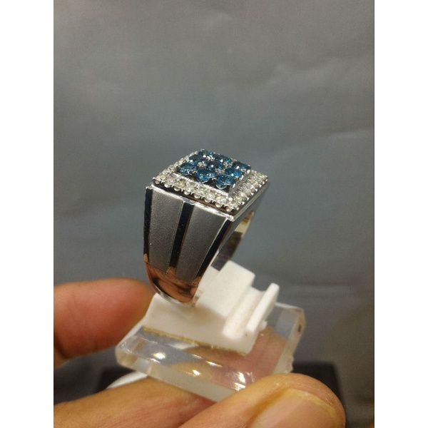 aksesoris || cincin stempel pria batu topas berlian