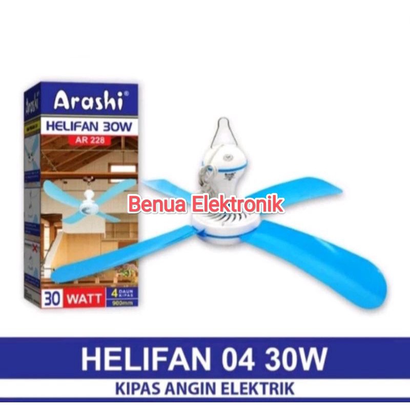 Promo Kipas Angin Arashi Helifan Mini Kipas Angin Gantung 4 Baling