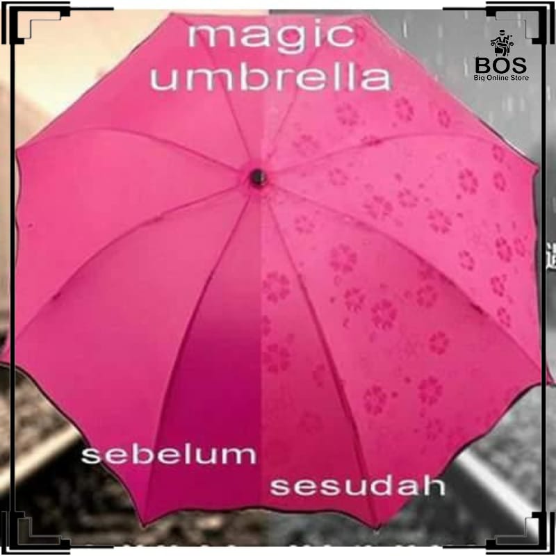 BOS PAYUNG MAGIC 3D LIPAT / UMBRELLA PORTABLE / PAYUNG HUJAN ANTI SINAR MATAHARI UV / PAYUNG LIPAT 3D MOTIF