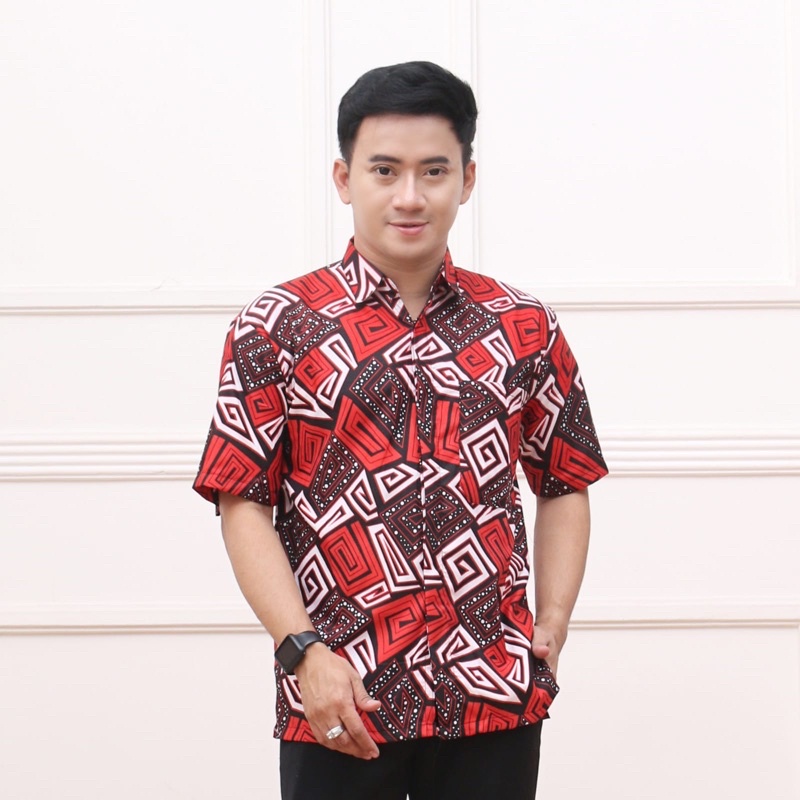 Nuku Batik - Hem Batik Pria Seragaman Hajatan Motif Garuda M L XL XXL XXXL