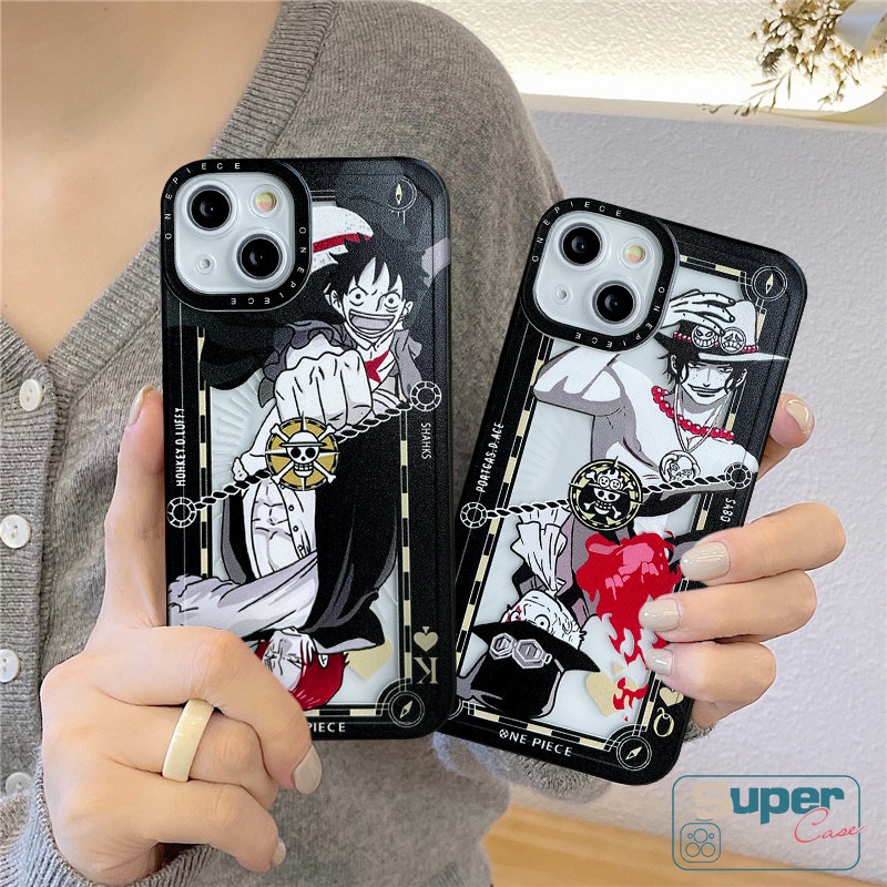 Soft Case TPU Motif Kartun Luffy One Piece Untuk IPhone 7 8 Plus X XS MAX XR 11 12 13 14 Pro MAX 7 8 6 6S 14 Plus X 2020